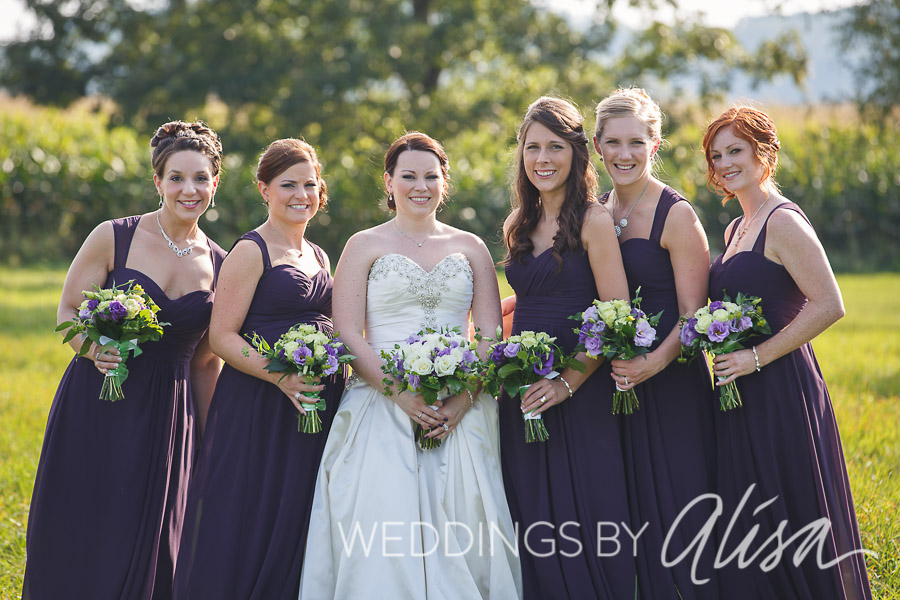 Purple plum green sage wedding colors in Pittsburgh